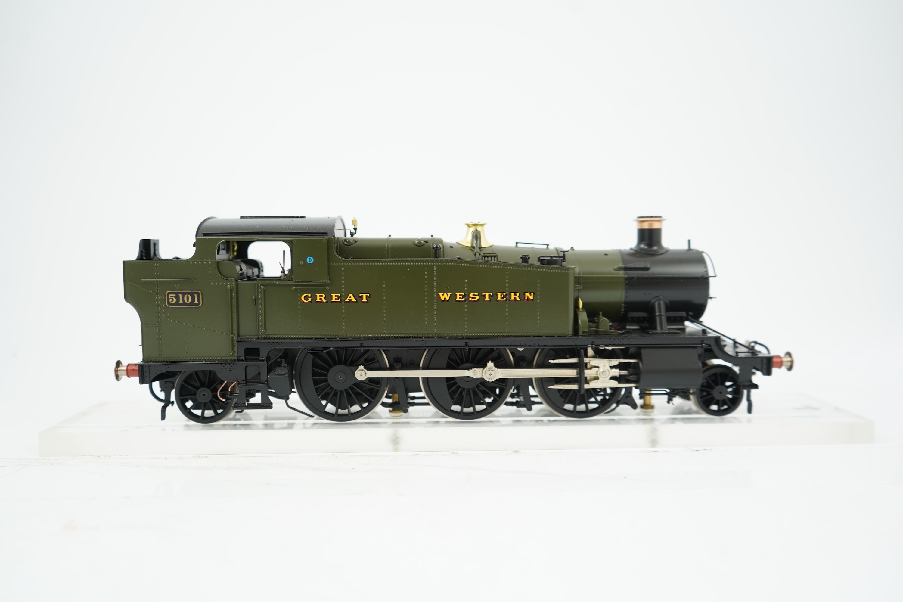 An 0 gauge Lee Marsh Models model of GWR Class 5101, 5101, 2-6-2T Prairie Tank locomotive, powered for two rail operation, with original box and instruction booklet.